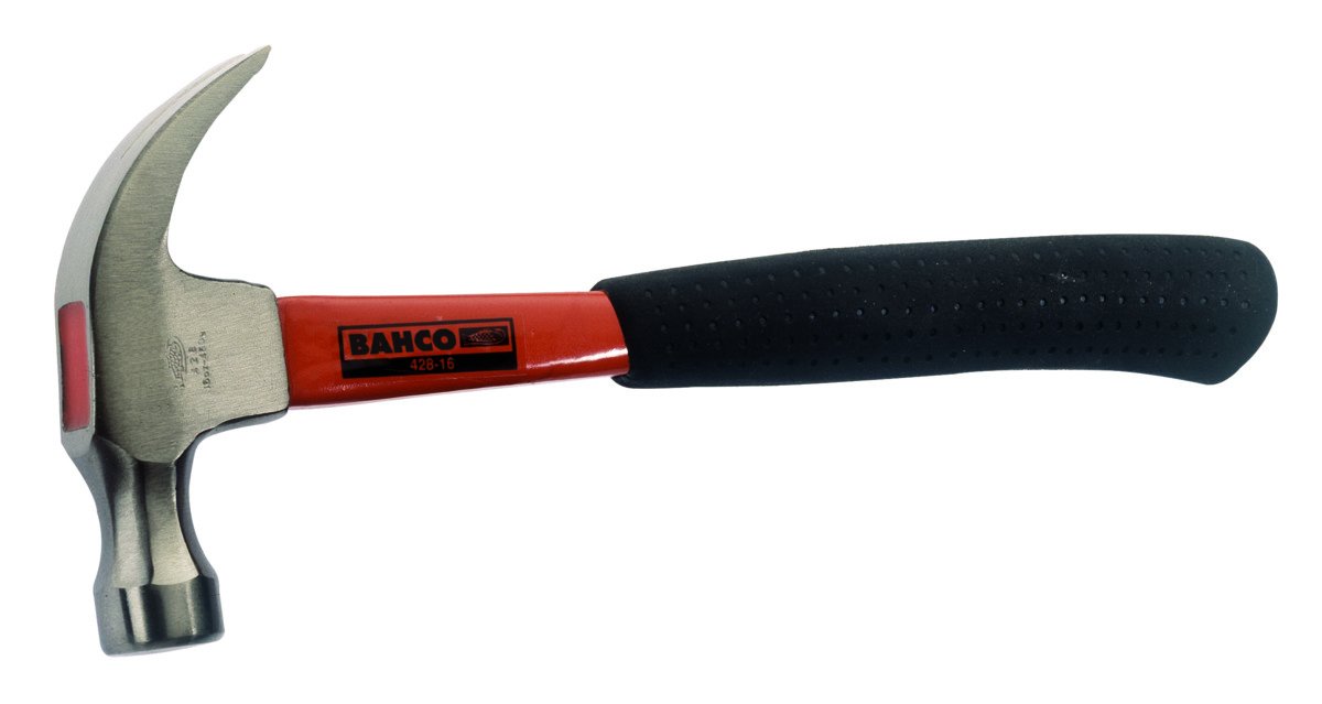 Bahco 428-13 Claw Hammer with Fibreglass Handle, Silver/Black/Orange, 580 g 315 mm