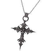 RUIFUU Vintage Gothic Cross Pendant Necklace,Skull Pendant Necklace Emo Punk Necklace Goth Cross Necklaces Y2K Jewelry for Women Men Halloween Accessories