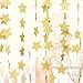 Koker Sparkling Star Garland, Paper Hanging String Banner Decoration for Wedding, Birthday Party Baby Shower Backdrop, Glitter Gold, 11.5 Feet/3.5 m