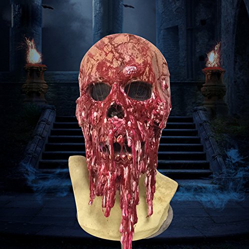 Hosaire 1PCS Skull Skeleton Airsoft Hunting Half Face Protect Gear Mask for Halloween Cosplay Party Decoration(Red) - Thumbnail 3