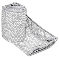 Wendy Bellissimo Crib Teething Guard Reversible Rail Guard (Front Rail Only)- Grey + White Chevron