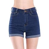 Zeagoo Womens Korea Style High Waist Crimping Denim Shorts Jeans Shorts