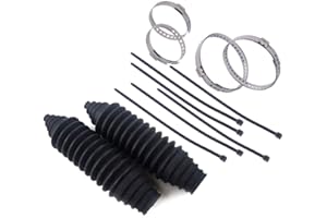 TEAMWILL Universal Silicone Rack and Pinion Steering Boot Pinion Boot Gaiter Kit Black