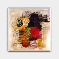 Framed Canvas Wall Art Modern Texture Painting Canvas Prints Home Artwork Decoration for Living Room,Bedroom - 16x16 inches