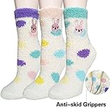 3 Pairs Women's Soft Anti-Skid Fuzzy Winter Crew Socks