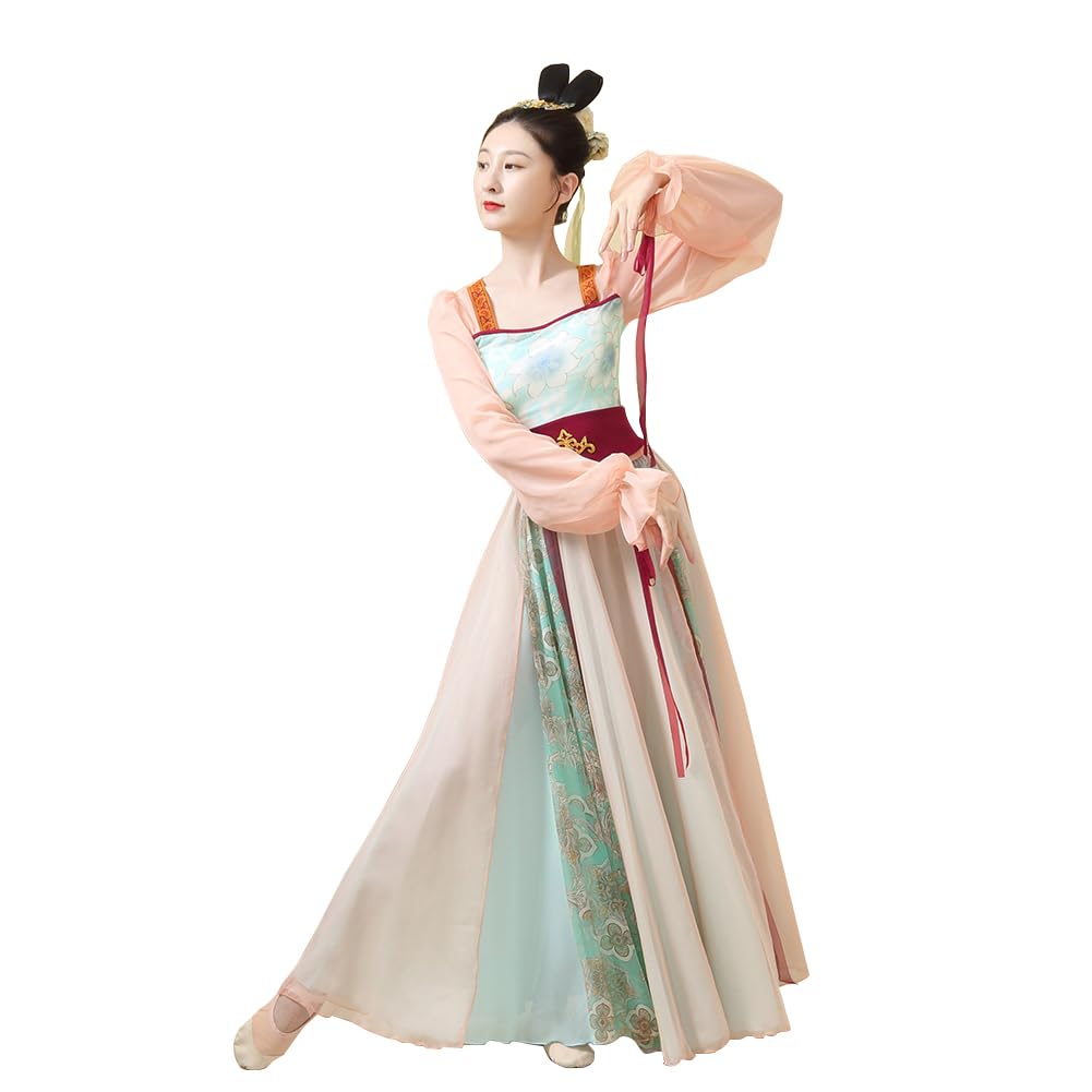 Photo 1 of *Missing Parts*
ROYAL SMEELA Chinese Hanfu Clothing Classical Dance Costume Skirts for Women Flowy Mesh Sheer Dance Top Chinese Style Clothes Pink
