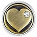 Petite Ginger Snap Brass Heart with Stone