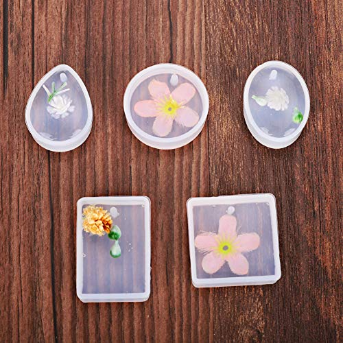 image for Accmor 15 Pieces Resin Molds Silicone Pendant Mold for Jewelry Making,