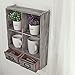 MyGift Wall Mounted Torched Wood Shadow Box Shelf - Rustic Wooden Table Top Display Organizer with 2 Pull Out Drawers