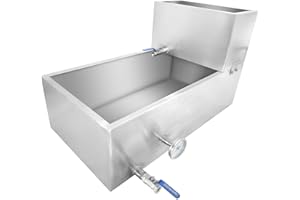 EXPLOREHORIZON Maple Syrup Evaporator Pan,30x16x19 Inch Stainless Steel Maple Syrup Boiling Pan,with 2 Valves and Thermometer,Upgraded Seamless Welding Technology,for Home & Outdoor Use