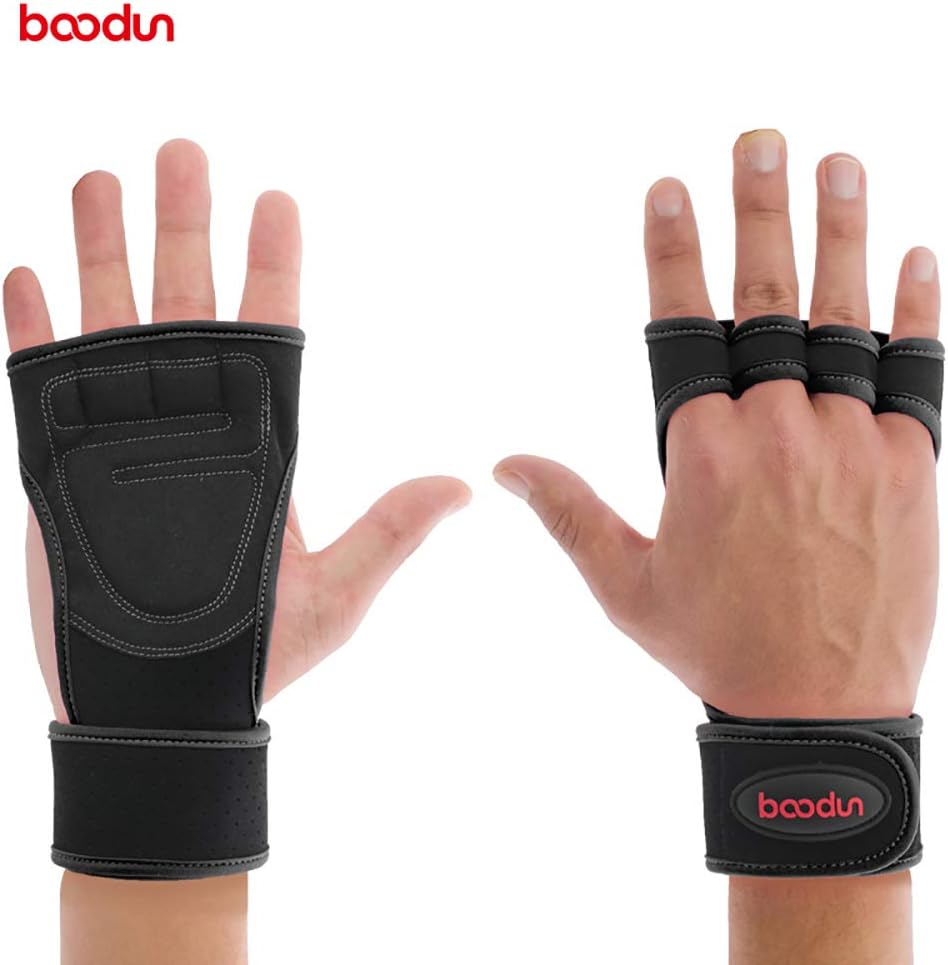 EICKAWA Weight Lifting Gloves with Wrist Support,Crossfit Black Workout Gloves Full Palm Protection for Men &Women Hand Protection for Lifting, Workouts, Cross Training(Black S/M)