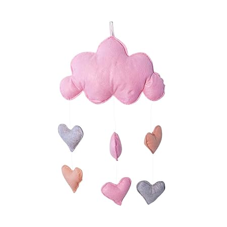 Toyvian Hängende Wolke Dekoration Mobile Mond und Sterne für Kinderzimmer Kinderwagen Baby Dusche Foto Requisiten (Rosa)
