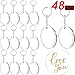 24 Pieces Acrylic Transparent Circle Discs and 24 Pieces Key Chains Clear Round Acrylic Keychain Blanks for DIY Projects and Crafts, 2 Inch