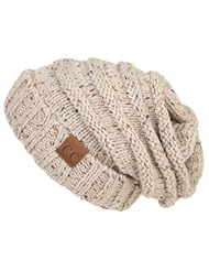 Apparel: H-6100-2067 Oversized Slouchy Beanie -CONFETTI Oatmeal