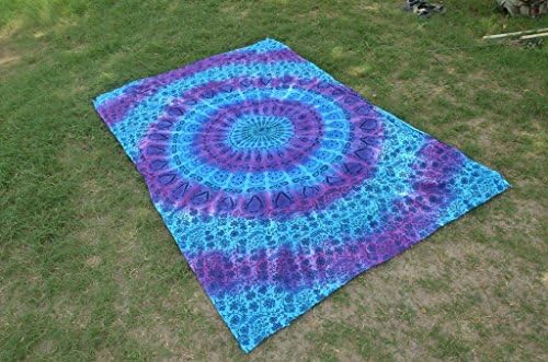 Indian Tapestry Wall Hanging Tie Dye Home Decor Art Single Mandala Beautiful Artwork Collage Dorm Tapestries Hippie BedSpread Boho Popular Beach Throw Traditional Ethnic Decorative Indian Mandala Tapestry Wall Decor Tapestries Cotton Handmade Badsheet Bohemian Throw Feather Peacock Print Tapestry Twin Size Home Decor Art Hippy Coverlet Curtain Beach New Age Tapestry Throw Towel Yoga Mat Blanket Multi Color 85x55 Inch RoomyDeal