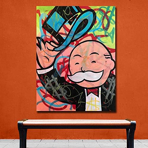 wojinbao no frame Monopoly Art Group Graffiti Pop Art Canvas ng Print Living Room Home Decor Modern Wall Art Oil ng Poster Unframed 60x90cm