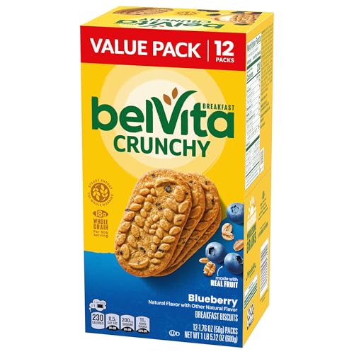 BELVITA BREAKFAST BARS BISCUITS, BLUEBERRY, VALUE PACK, 12 PACKS (4 BISCUITS PER PACK)