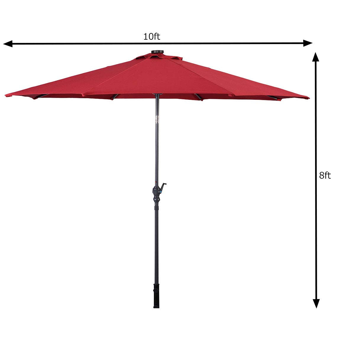 Giantex 10ft Solar Patio Umbrella Sunbrella With Lights 8 Ribs Market Steel Tilt W Crank For Garden Deck Backyard Pool Indoor Outdoor Use Garden Outdoor Cjp Org In