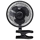 Comfort Zone 6 INCH- -2 Speed - Adjustable Tilt, Whisper Quiet Operation Clip-On-Fan with 5.5 Foot Cord and Steel Safety Grill, Black