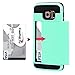 Elegant Choise Galaxy S6 Case, EC Samsung Galaxy S6 Wallet Case, Hybrid High Impact Resistant Protective Shockproof Hard Shell with Card Holder Slot Cover for Samsung S6 (Green)