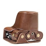 MegaGear Olympus PEN E-PL8 Ever Ready Leather Camera Case and Strap, with Battery Access - Dark Brown - MG918