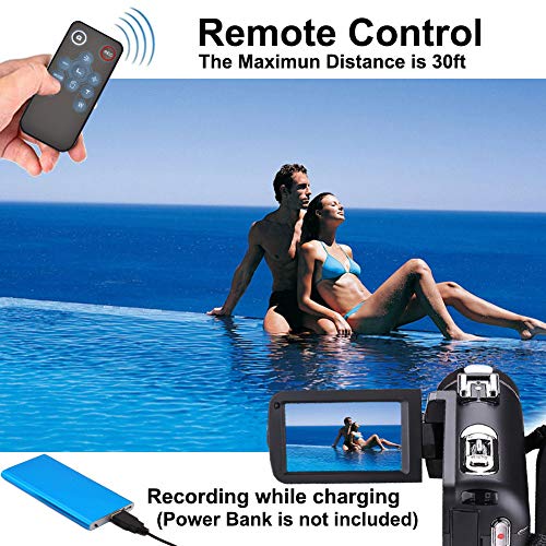 Camcorders Video Camera, Vlogging Camera for YouTube 2.7K Full HD 30MP 18X Digital Zoom Camcorder with Microphone 3.0 Inch IPS Touch Screen