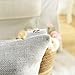 Home Brilliant Decoration Lined Linen Decorative Euro Shams Throw Pillow Cushion Cover for Couch, 26x26 inch(66cm), Light Grey