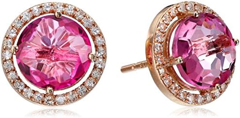 Kalan by Suzanne Kalan Pink Topaz and White Sapphire Post Earrings