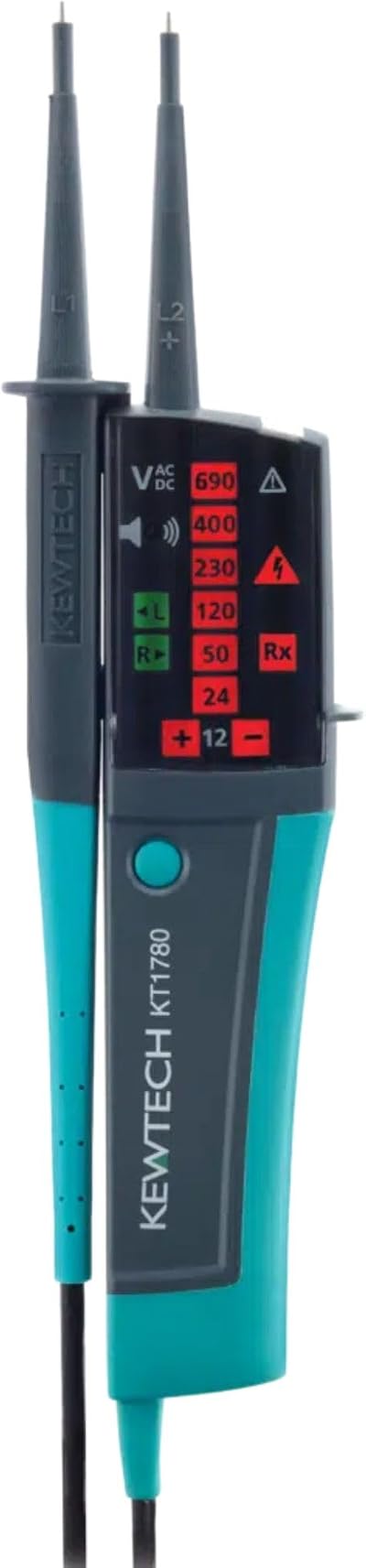 Kewtech KT1780 2-Pole Voltage Detector Continuity Tester 690 V Green