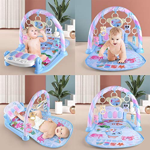 kaimu Infant Baby Music Game Early Education Puzzle Lighting Fitness Toys Jackets Blue