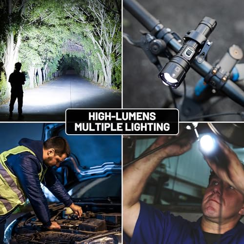Rechargeable Flashlights 990,000 High Lumens, 2 Pack Super Bright Powerful Flashlight with 5 Modes, 12H Long Runtime & IPX6 Waterproof Brightest LED Flash Light for Home Camping Hiking Emergency