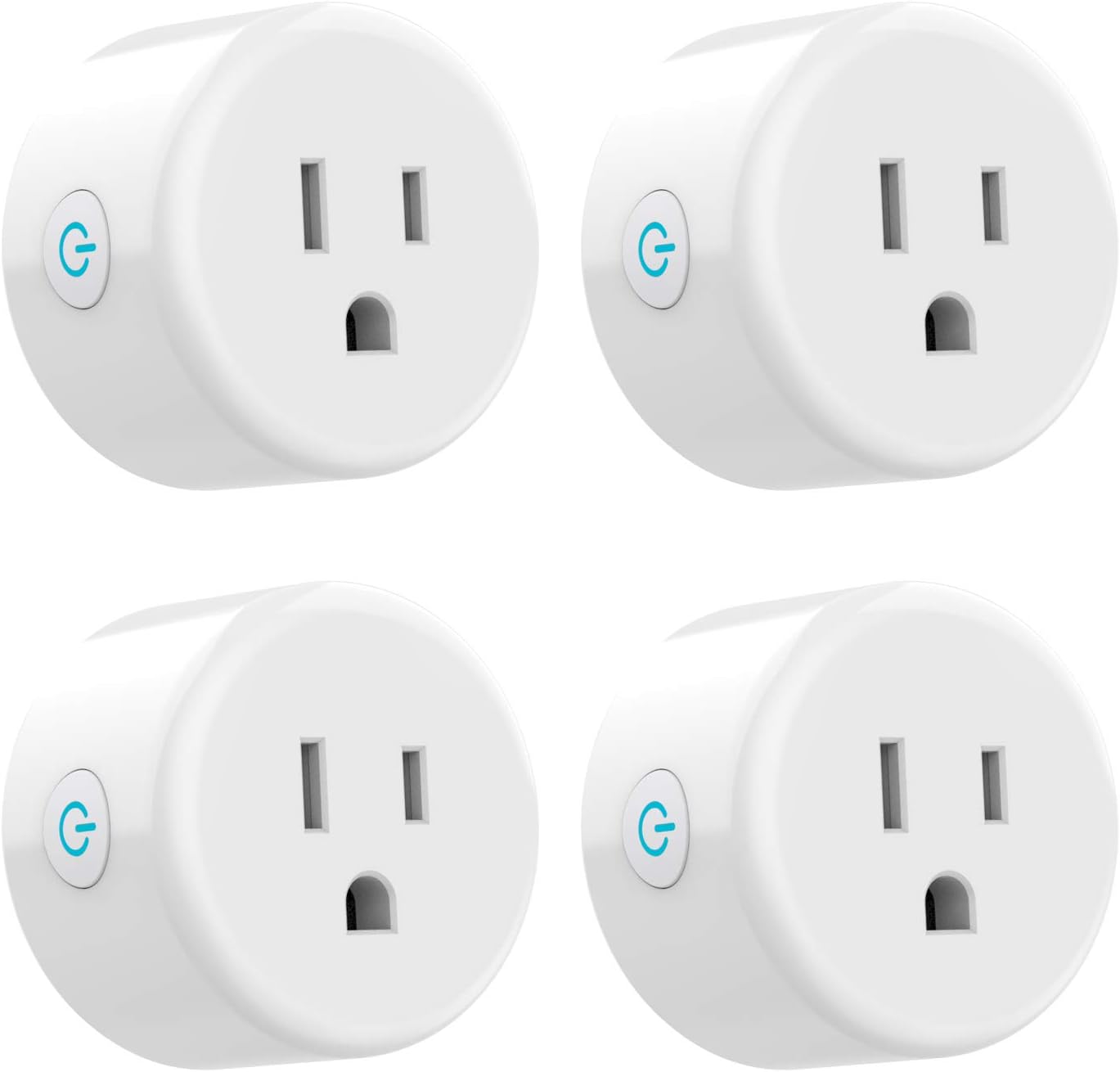 Smart Plug Wifi Outlet Work with Alexa and Google Home, 4 Pack Mini Smart Sockets Use Mi Home APP Control From Anywhere, 2.4Ghz Wifi, No Hub Required