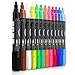 Liquid Chalk Markers, 12 PCS Raniaco Dry Erase Markers with Reversible Bullet & Chisel Tip for LED Menu Board, Glass Window, 48 PCS Reusable Chalkboard Labels Included