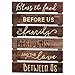 P. Graham Dunn Bless The Food Before Us Brown Distressed 17 x 24 Inch Solid Pine Wood Skid Wall Plaque Sign