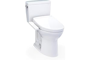 TOTO® Drake® WASHLET®+ Two-Piece Elongated 1.28 GPF Tornado Flush® Toilet with S2 Bidet Seat, Cotton White - MW7763346CEG#01