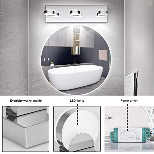 OOWOLF LED Bathroom Vanity Lights, 17.12 inches 10W 3Light 6000K