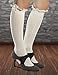 Fiorelle Norah Lacey Knee High Boot Socks, Crochet Lace & Buttons, Girls & Women (Ivory)
