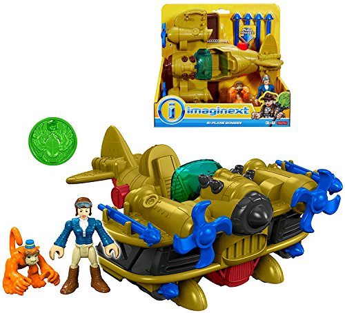 Bi-Plane Bomber With Female Figure &amp; Monkey Fisher Price Imaginext