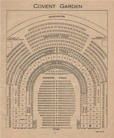 Covent Garden Theatre Vintage Seating Plan West End Royal Opera House 1936 Old Print Antique Print Vintage Print Printed Prints Of London Theatres Posters Prints Amazon Com