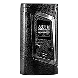 PIMP MY VAPE - Custom Protective Vinyl Decal for ecig (e-cigarette) SMOK ALIEN 220W TC Cover - Best quality skin - Second life to your box mod, wrap and enjoy + BONUS STICKER (Leather Black)