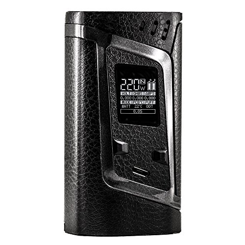 PIMP MY VAPE - Custom Protective Vinyl Decal for ecig (e-cigarette) SMOK ALIEN 220W TC Cover - Best quality skin - Second life to your box mod, wrap and enjoy + BONUS STICKER (Leather Black)
