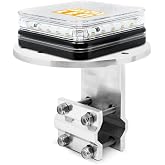 Pro LED MS75A Class 1 Amber LED 4" Square Permanent Mount Warning Light with Clear Lens and Aluminum Mirror Mount Bracket Kit - 24 Amber LEDs (Uses the Latest in SMD Technology)