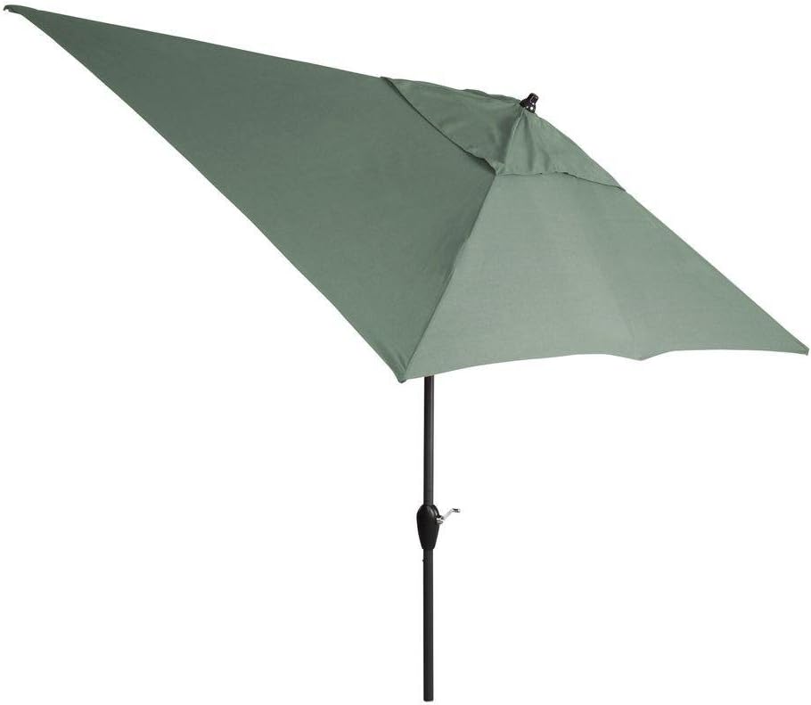 Amazon Com Hamptonbay 10 Ft X 6 Ft Aluminum Patio Umbrella In Spa With Push Button Tilt Garden Outdoor
