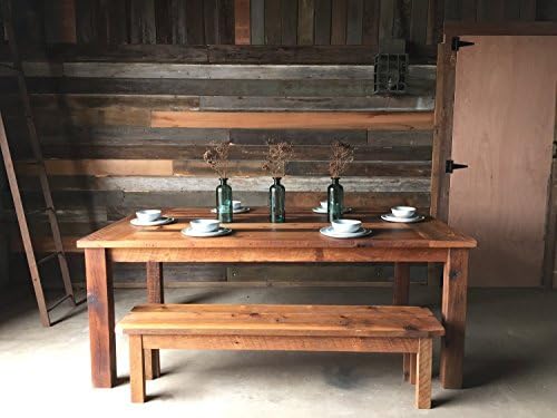 Reclaimed Wood Farmhouse Dining Table / Smooth Finish