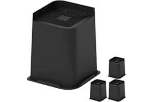 PRETYZOOM 4pcs 6-inch Bed Risers Heavy Duty Trapezoid Rubber Anti-Slip Furniture Lift for Sofa Couch Table