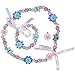 SMITCO Kids Jewelry - for Little Girls and Toddlers - Blue and Pink Stretch Necklace and Bracelet Set - Great Costume Jewelry and Accessories Sets for Children to Play Pretend and Dress Up