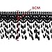 5 Yards Lace Trim with Tassel, 8cm wide, Black, DIY Sewing Applique Craft