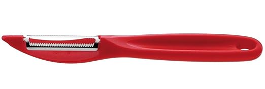 Victorinox Universalschäler mit Pendelklinge, Zackenschliff, Zweischneidig, Edelstahl, Spülmaschinengeeignet, rot