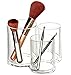 VAMIX Clear Cotton Ball and Swab Holder Organizer Storage Box- Premium Quality Acrylic Round Container Makeup Pads Swab Holder Case (transparent Style 3)