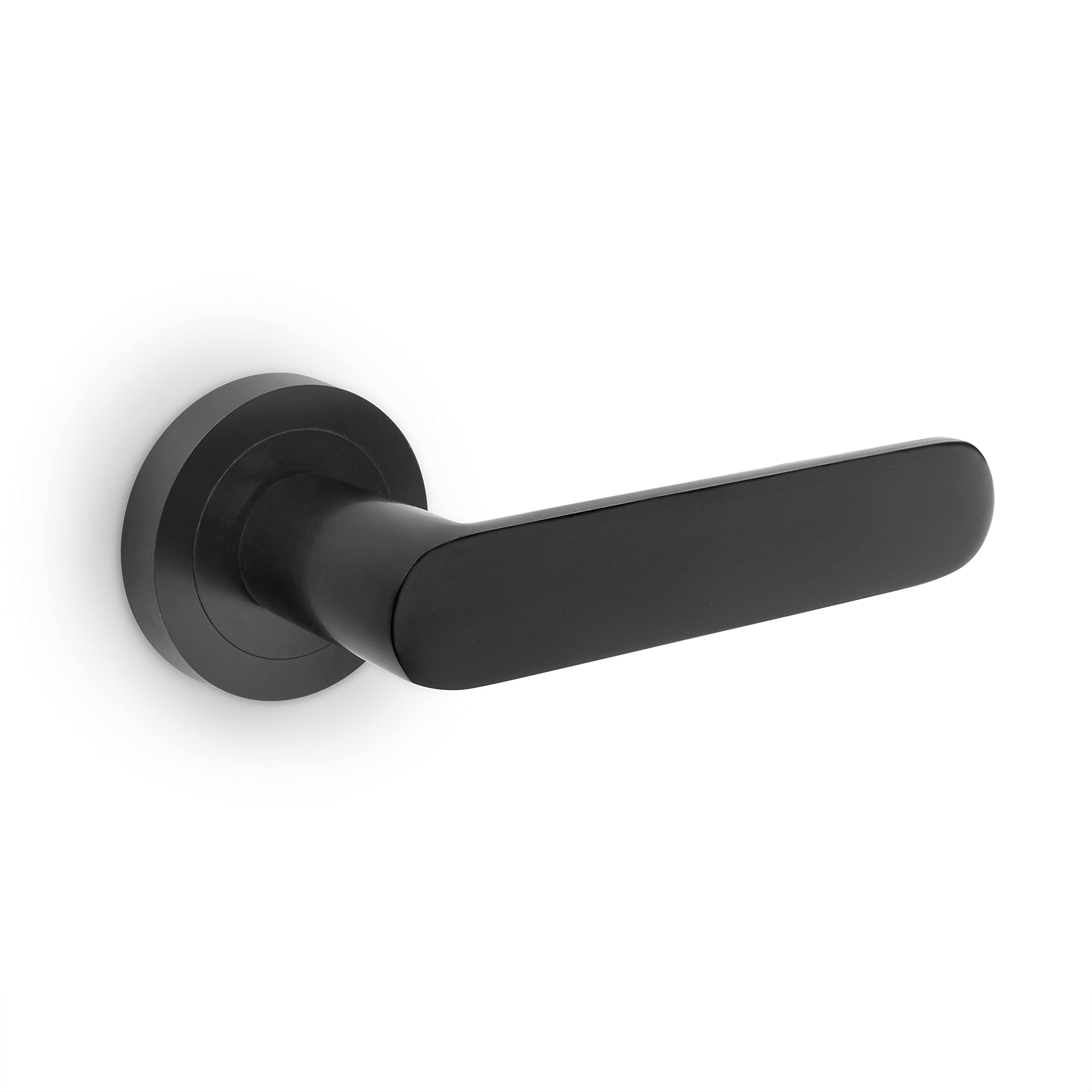 Emuca - Internal Door Handles, Set of Internal Door Handles with D.50 mm (1,96 inch) Rose, Aluminium, Black.